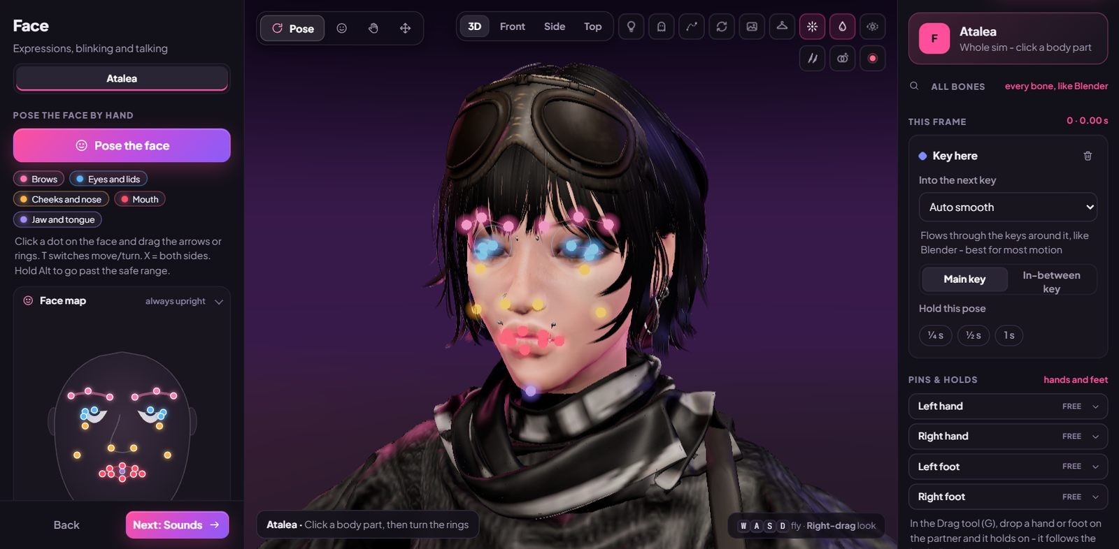 Wicked Animator: posing a sim's face