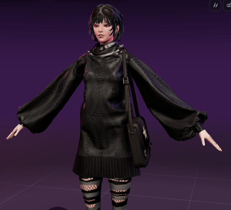 A Tray sim in her own outfit