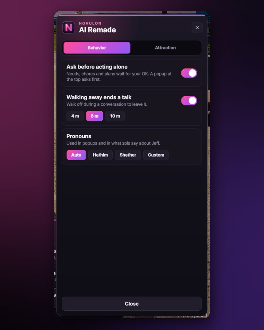 AI Remade, Behavior tab