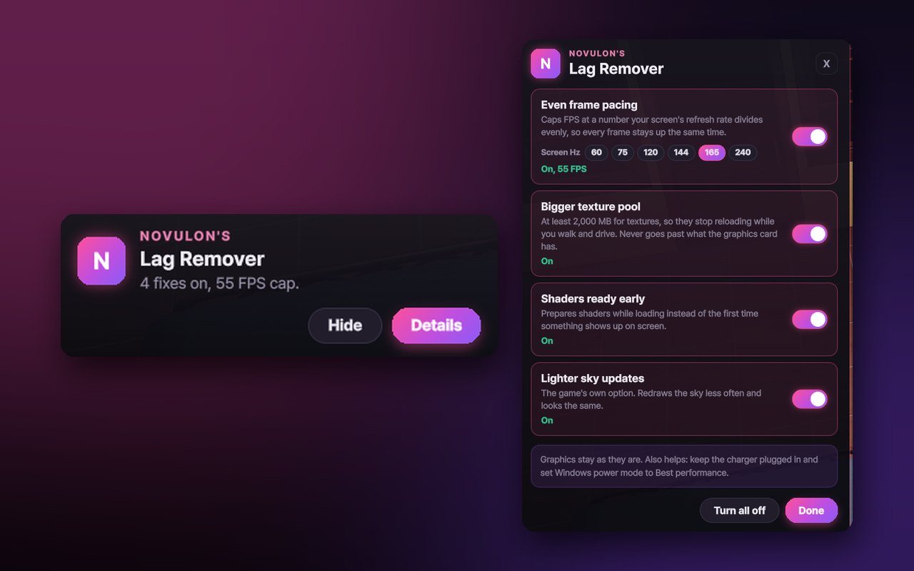 Lag Remover's details in inZOI