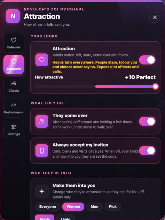 Attraction tab